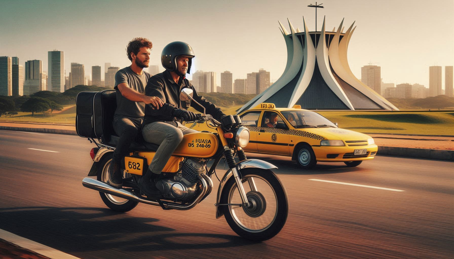 24 de setembro é o Dia Nacional do Mototaxista (Foto - Microsoft Designer)